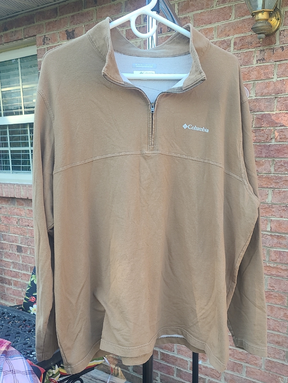 Columbia Camel Brown 1/4 Zip Pullover Sz XXL